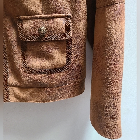 CITY Girl by Nancy Bolen Vintage 80's Western Style Faux Leather Jacket - SizeXL - Picture 7 of 13